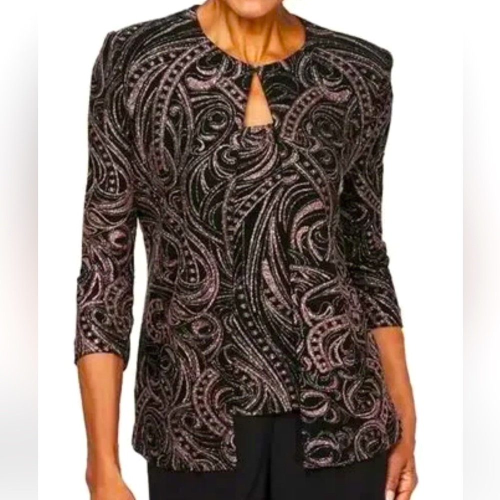 Alex evening embellished 3/4 sleeve jacket
